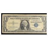 1957B $1 Blue Seal Silver Certificate Grades vf+