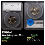 1986-d Washington Quarter 25c ms67 SEGS