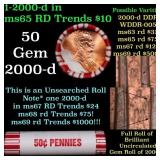 BU Shotgun Lincoln 1c roll, 2000-d 50 pcs Bank Wra