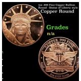 1oz .999 Fine Copper Bullion Round - Statue of Lib