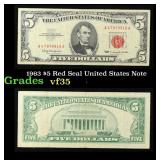 1963 $5 Red Seal United States Note Grades vf++