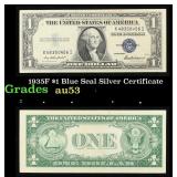 1935F $1 Blue Seal Silver Certificate Grades Selec