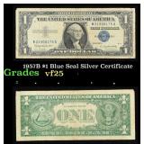 1957B $1 Blue Seal Silver Certificate Grades vf+