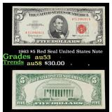 1963 $5 Red Seal United States Note Grades Select