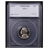 1975-s Proof Jefferson Nickel 5c pr70 dcam SEGS