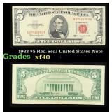 1963 $5 Red Seal United States Note Grades xf