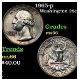 1965-p Washington Quarter 25c Grades GEM+ Unc