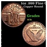 1oz .999 Fine Copper Bullion Round - Standing Libe