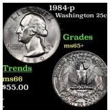 1984-p Washington Quarter 25c Grades GEM+ Unc