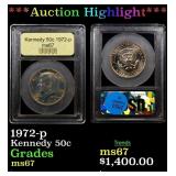 *Highlight* 1972-p Kennedy Half Dollar 50c GEM++ U