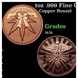1oz .999 Fine Copper Bullion Round - Mistlestoned