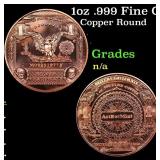 1oz .999 Fine Copper Bullion Round - Silver Certif