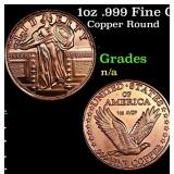 1oz .999 Fine Copper Bullion Round - Standing Libe