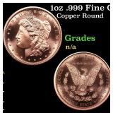1oz .999 Fine Copper Bullion Round - Morgan Dollar