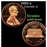 1992-s Proof Lincoln Cent 1c Grades GEM++ Proof De