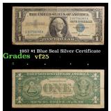 1957 $1 Blue Seal Silver Certificate Grades vf+
