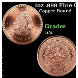 1oz .999 Fine Copper Bullion Round - Aztec Calenda
