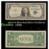 1957A $1 Blue Seal Silver Certificate Grades vf++