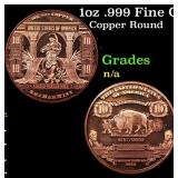 1oz .999 Fine Copper Bullion Round - $10 Bank Note
