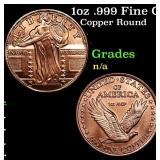 1oz .999 Fine Copper Bullion Round - Standing Libe