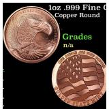 1oz .999 Fine Copper Bullion Round - Flying Eagle
