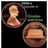 1998-s Proof Lincoln Cent 1c Grades GEM++ Proof De