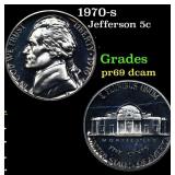 1970-s Proof Jefferson Nickel 5c Grades GEM++ Proo