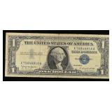 1957B $1 Blue Seal Silver Certificate Grades vf+