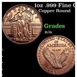 1oz .999 Fine Copper Bullion Round - Standing Libe
