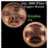 1oz .999 Fine Copper Bullion Round - Right to Bear