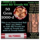 BU Shotgun Lincoln 1c roll, 2000-d 50 pcs Bank Wra