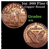1oz .999 Fine Copper Bullion Round - Standing Libe
