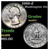 1988-d Washington Quarter 25c Grades GEM+ Unc