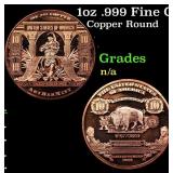 1oz .999 Fine Copper Bullion Round - $10 Bank Note