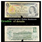 1973 Canada 1 Dollar Banknote Grades vf details