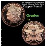 1oz .999 Fine Copper Bullion Round - Morgan Dollar