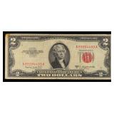 1953B $2 Red Seal United States Note Grades vf++