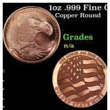 1oz .999 Fine Copper Bullion Round - Flying Eagle