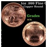 1oz .999 Fine Copper Bullion Round - Right to Bear