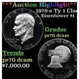 1976-s Ty 1 Clad Proof Eisenhower Dollar 1 pr70 dc