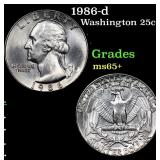 1986-d Washington Quarter 25c Grades GEM+ Unc