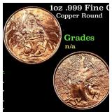 1oz .999 Fine Copper Bullion Round - Nordic Creatu