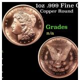 1oz .999 Fine Copper Bullion Round - Morgan Dollar