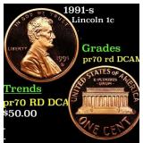 1991-s Proof Lincoln Cent 1c pr70 rd DCAM SEGS