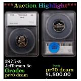 *Highlight* 1975-s Proof Jefferson Nickel 5c pr70