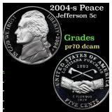2004-s Peace Proof Jefferson Nickel 5c Grades GEM+