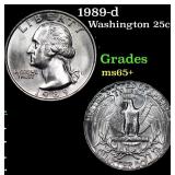 1989-d Washington Quarter 25c Grades GEM+ Unc