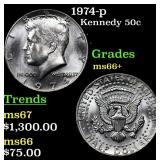 1974-p Kennedy Half Dollar 50c Grades GEM++ Unc