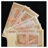 Group of 5 2007-2008 Zimbabwe 3rd Dollar (ZWR) 20,