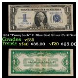 1934 $1 Blue Seal Silver Certificate Grades vf++